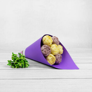 Пионы из шоколада «Дюна» 7 в картоне фиолетовый. фото 2