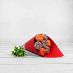 Пионы из шоколада «Рипли» 7 в картоне красный. Фото 1