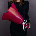 Букет из шоколада «Миранда» в пленке бордовой. 19 пионов. фото 4